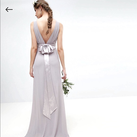 BNWT * ASOS Sateen Bow Back Maxi Dress - Picture 1 of 5